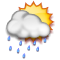 Intervalos nubosos con lluvia débil