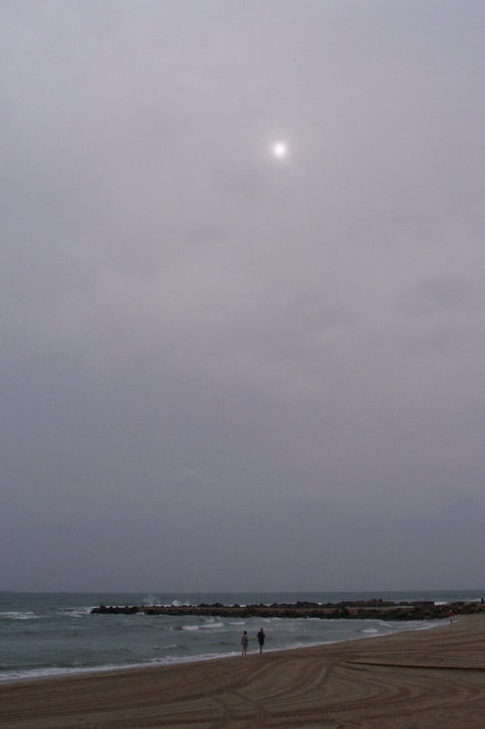 Altostratus translcidus en La Manga del Mar Menor.