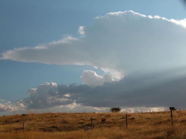 Yunque de un cumulonimbus en la zona de Tres Casas, Segovia; junto con cmulus y stratocmulus.