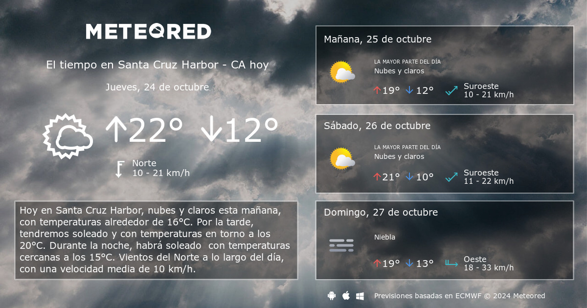 El Tiempo en Santa Cruz Harbor CA. Predicci n a 14 d as Meteored