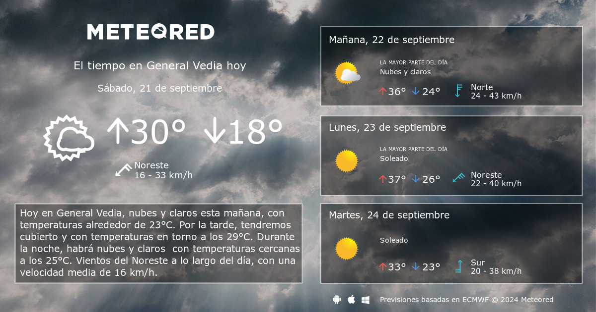 El tiempo en General Vedia por horas Meteored